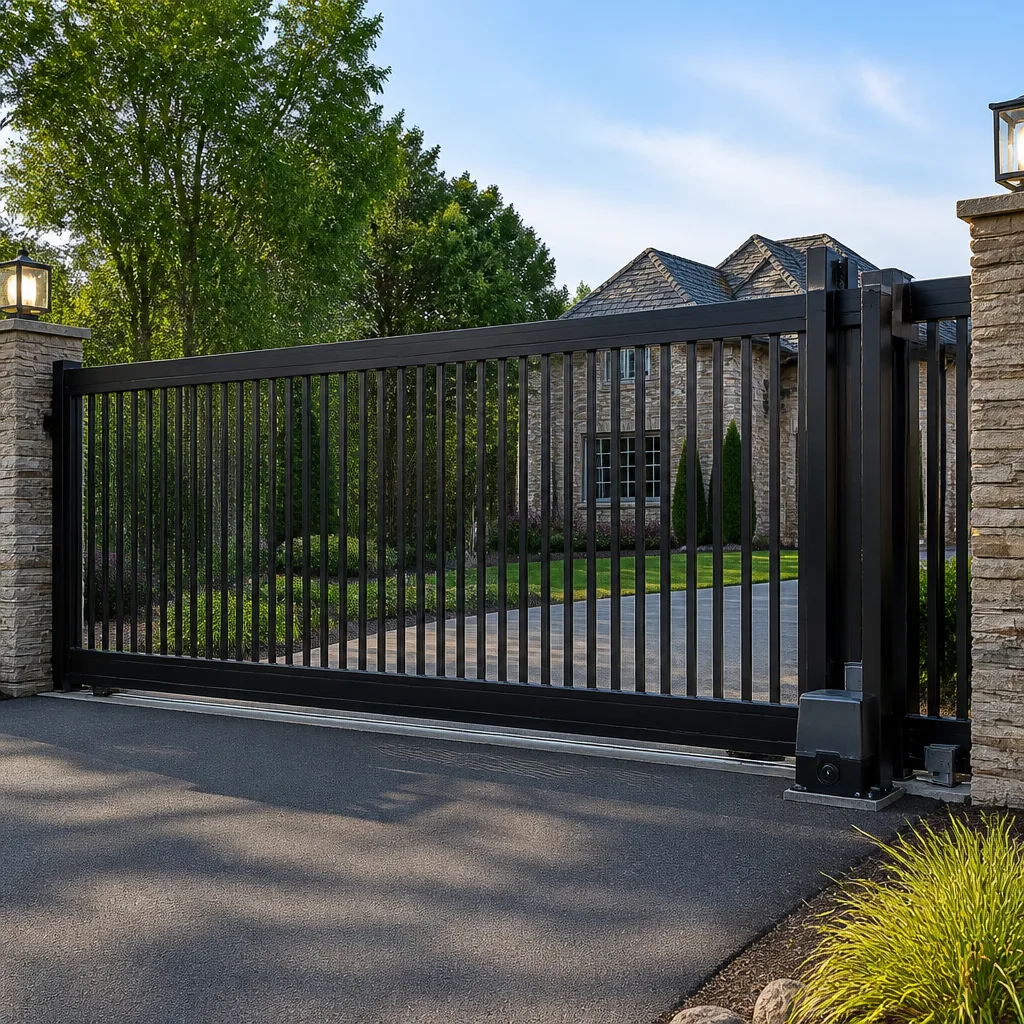 Sliding driveway gates